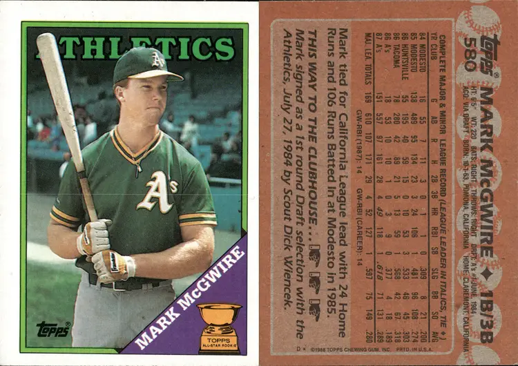 Mark McGwire Rookie Lot of 15 Baseball Cards CC16