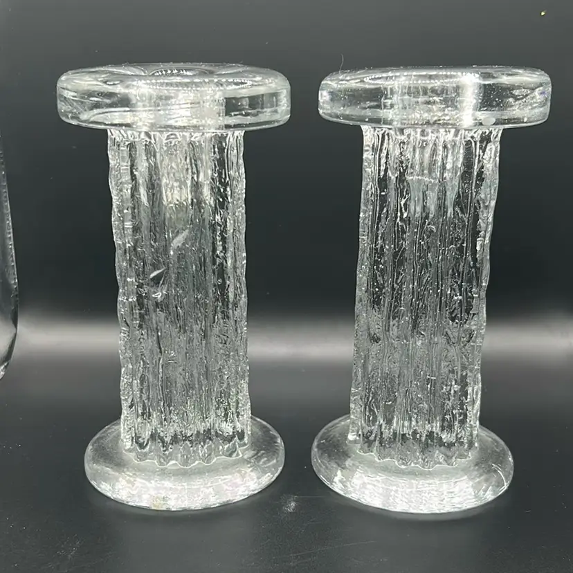 Kosta Boda MCM Candlestick, Pair