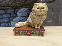 2008 Jim Shore Heartwood Creek Victoria Persian White Cat Figurine Blue eyes Kitten