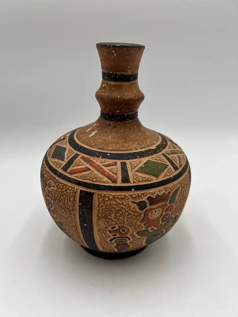 Mexican Pottery Vase 8”