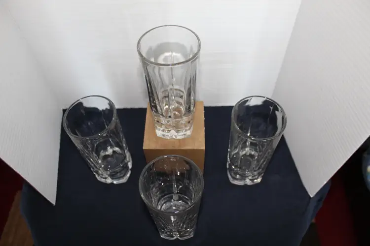 4 Vintage Libbey Squire Cooler Drinking Tumbler Glasses Square Heavy Bottoms