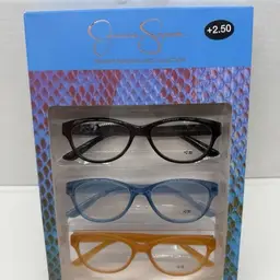 JESSICA SIMPSON 3 PACK SET PREMIUM READING GLASSES READERS +2.50 NEW AUTHENTIC