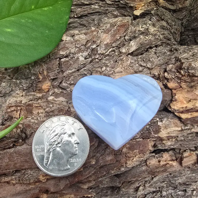 Blue Lace Agate Heart ~ Polished Crystals