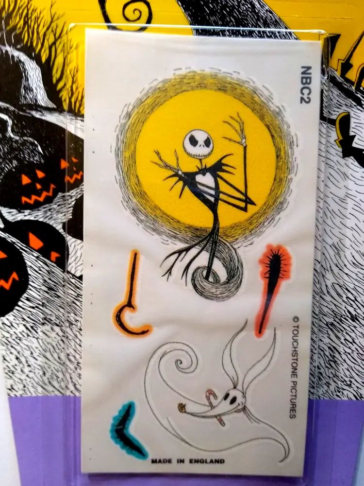 The Nightmare Before Christmas Temporary Tattoos Zero Jack On Tombstone Card