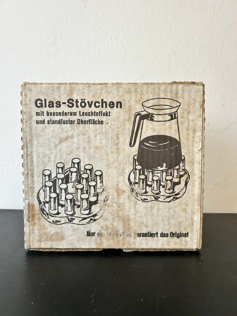 Vtg Glad-Stövchen German Glass Pot Warmer Tea Coffee 7.5”x2.5”