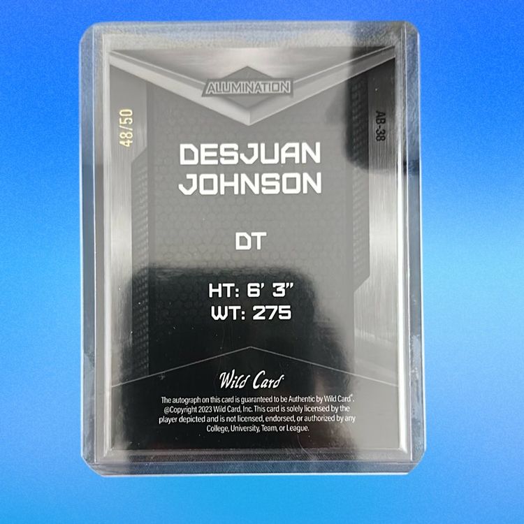 2023 Wild Card Alumination Desjuan Johnson RC Prospect Gold Encased Auto /50