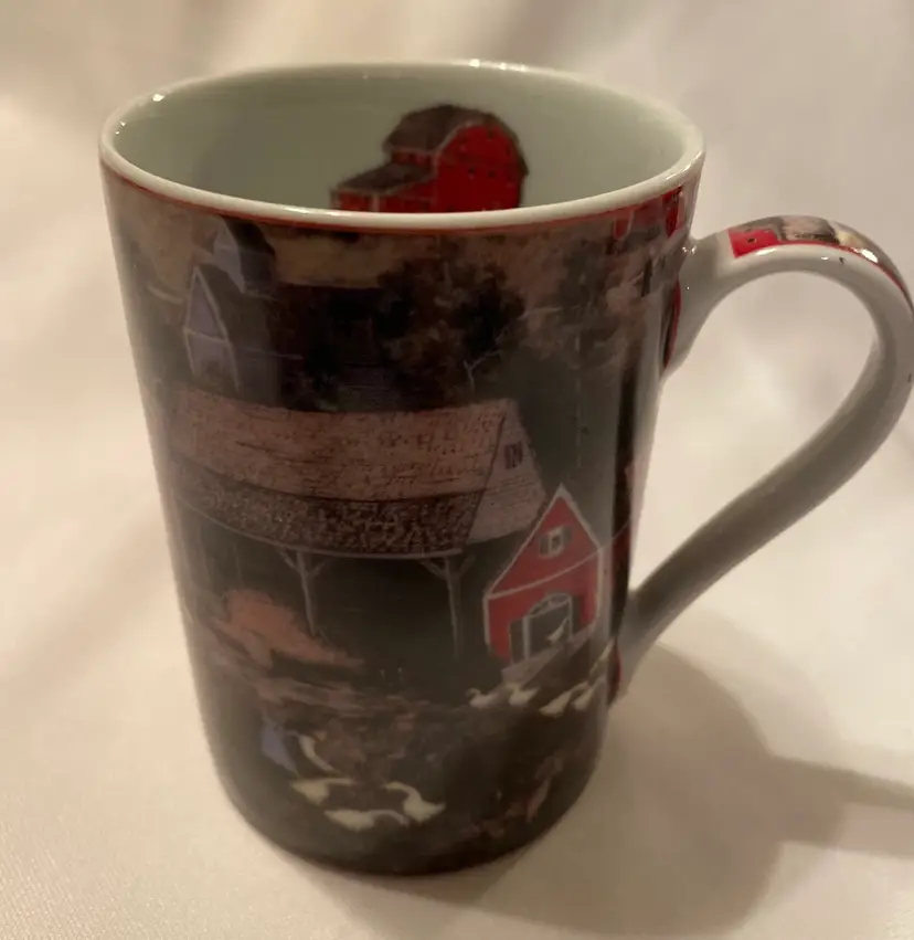 Amish Print Giftware Mug Cup with Beautiful Farm Country Scene EUC !!