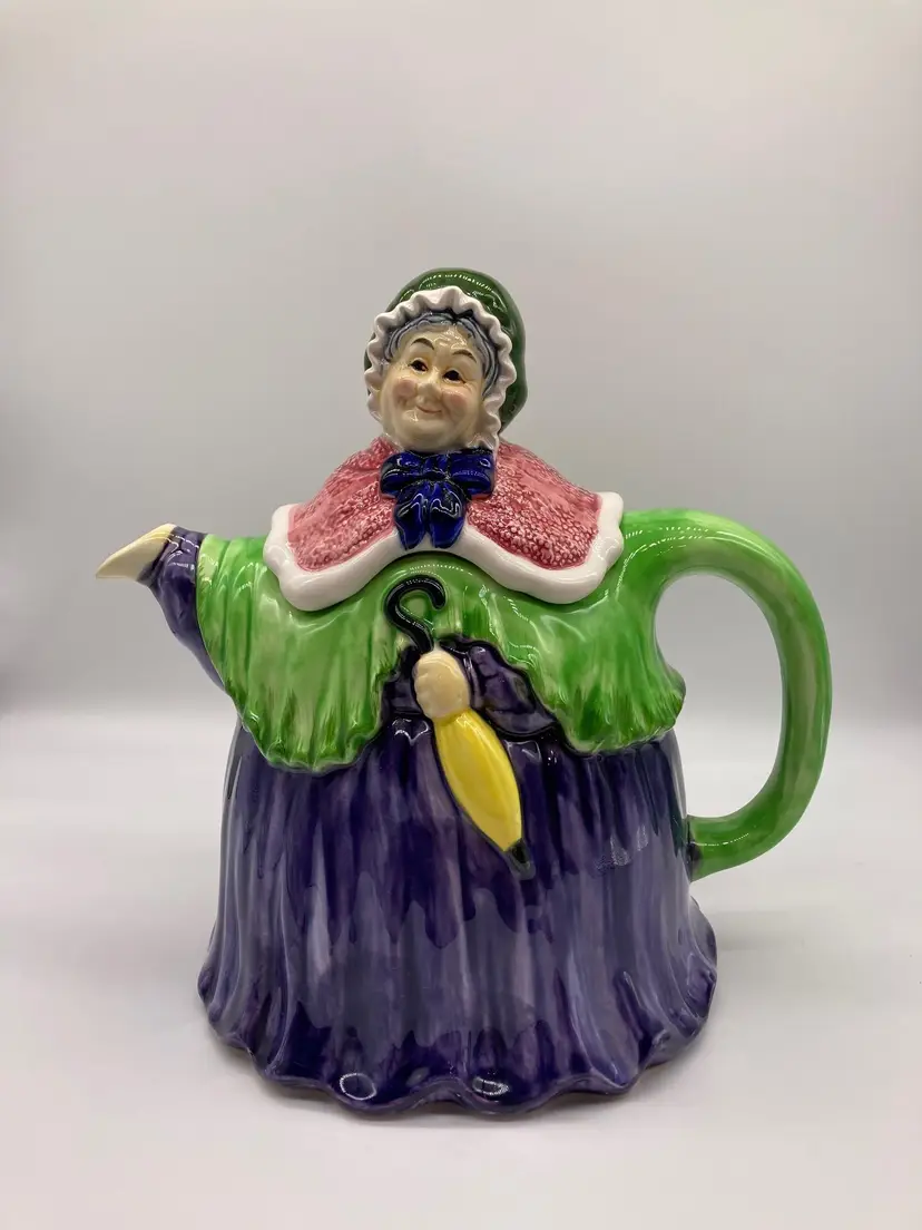 Vintage Takahashi Hand Painted 
Old Woman Teapot San Francisco