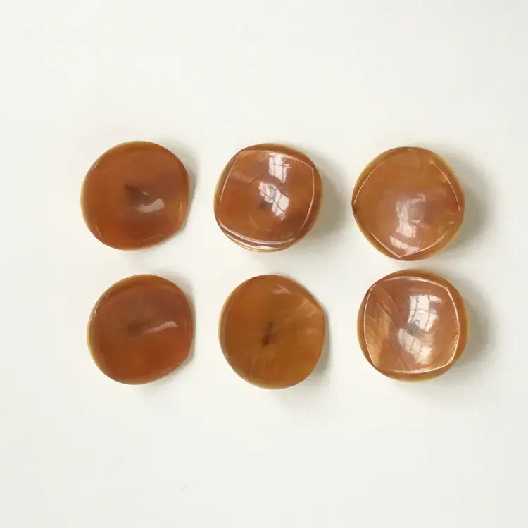 Vintage Orange Marbled Swirl Celluloid Plastic Jacket Coat Shank Buttons