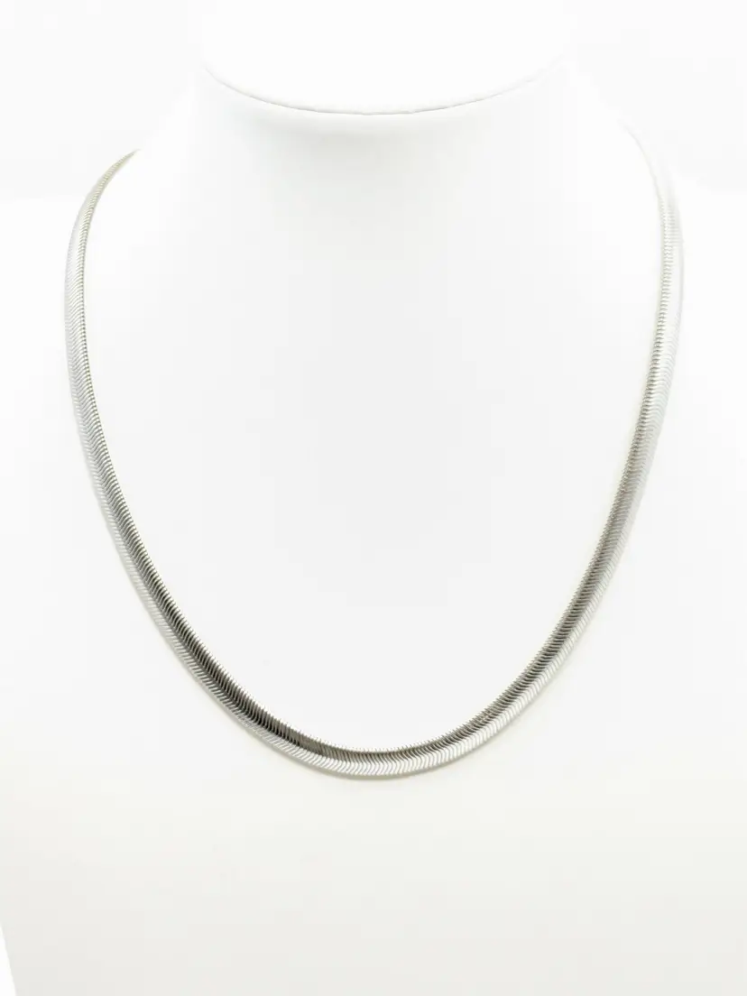 Vintage Monet Silver Tone Slinky Snake Chain Necklace