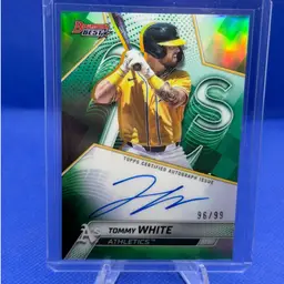 Tommy White 2025 Bowman’s Best Green Auto /99 Athletics