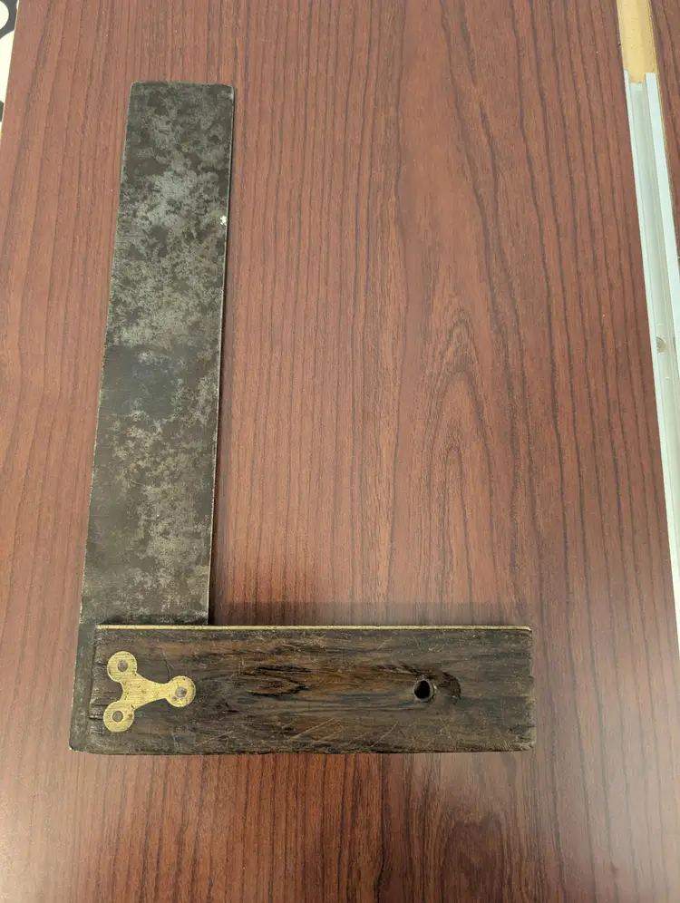 Antique 9" Stanley Try Square w/ Brass