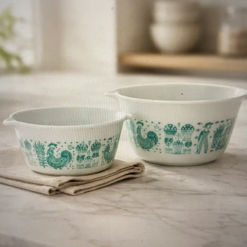 2 Vintage Pyrex Amish Butterprint Casserole Dishes (1957-1968)