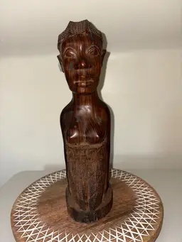1950’s Wood Carving African Woman With Baby