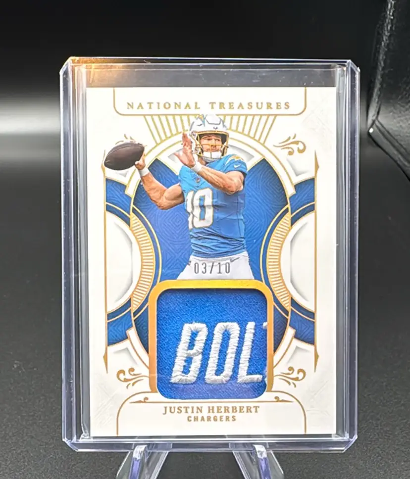 2025 Panini Justin Herbert FOTL Bolt Patch #tpjht MEM, SN10