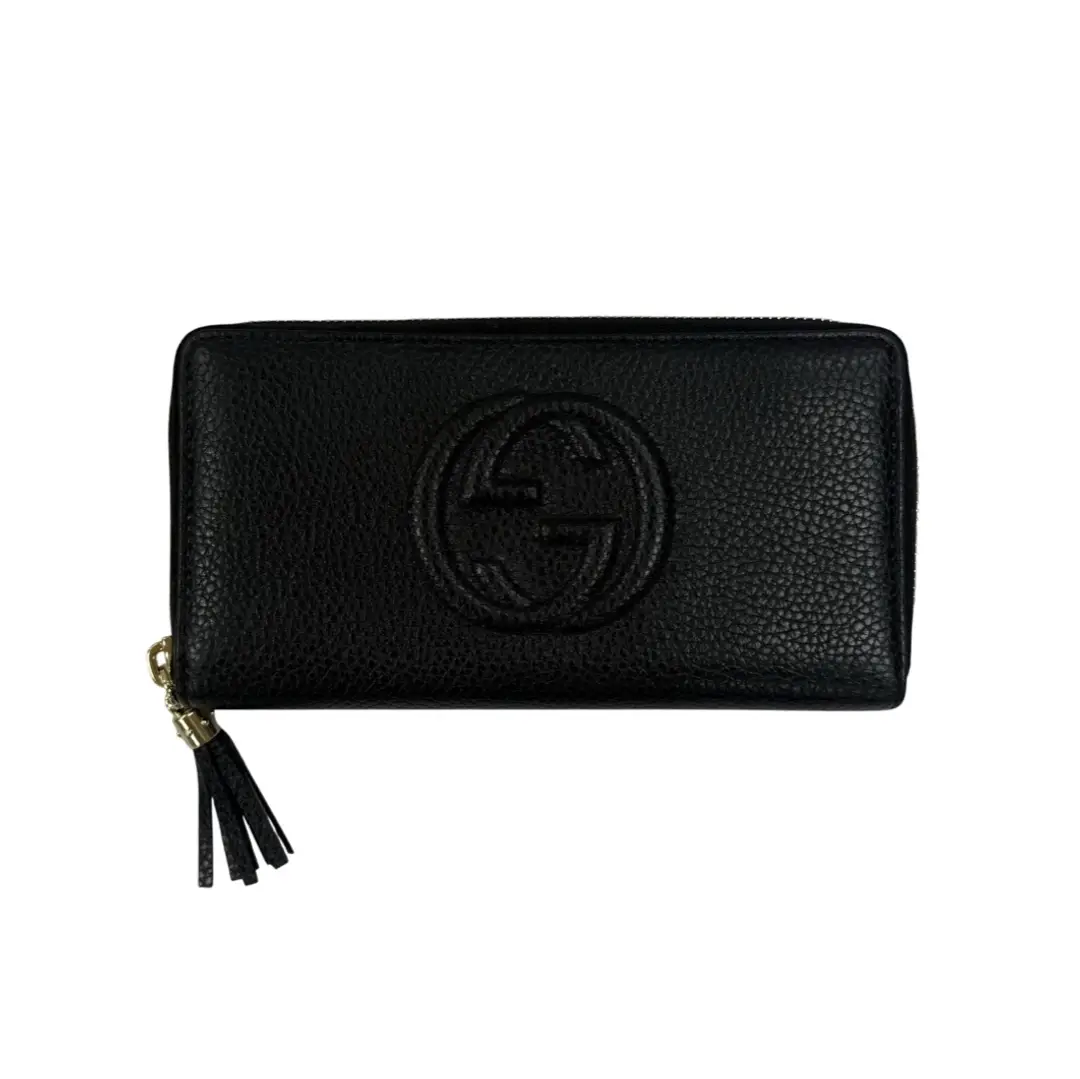 Gucci Leather Soho GG Full Zip Wallet
