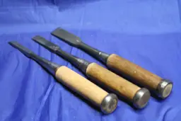 Lot of 3 Japanese Chisels  Nomi