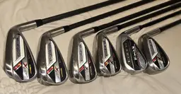 RH COBRA "AIRX" golf club iron set (6-9, PW, SW) Ultralite 45g Graphite shafts, nice grip $300