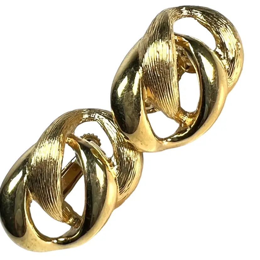 Napier Gold-toned Screw Back Earrings.