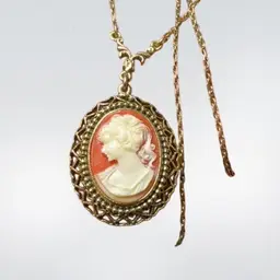 Vintage 1928 Brand GoldTone Cameo Necklace