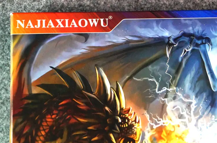 NAJIAXIAOWU Puzzle 1000pc Fire vs Lightning Dragons Fantasy Art Jigsaw Game