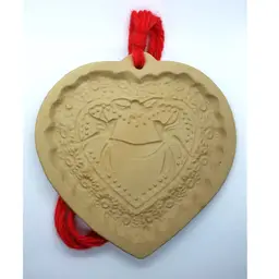 #086 Vintage 1984 Brown Bag Cookie Art Victorian Heart Cookie Mold For Shortbread