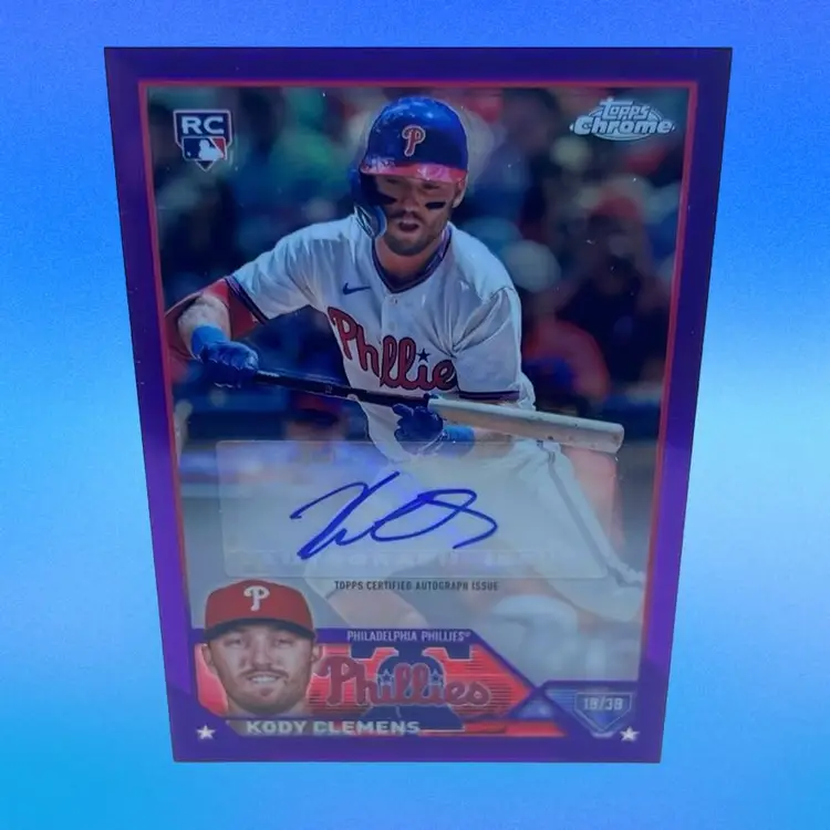 2023 Topps Chrome Kody Clemens Purple Auto RC /250 #AC-KC Philadelphia Phillies