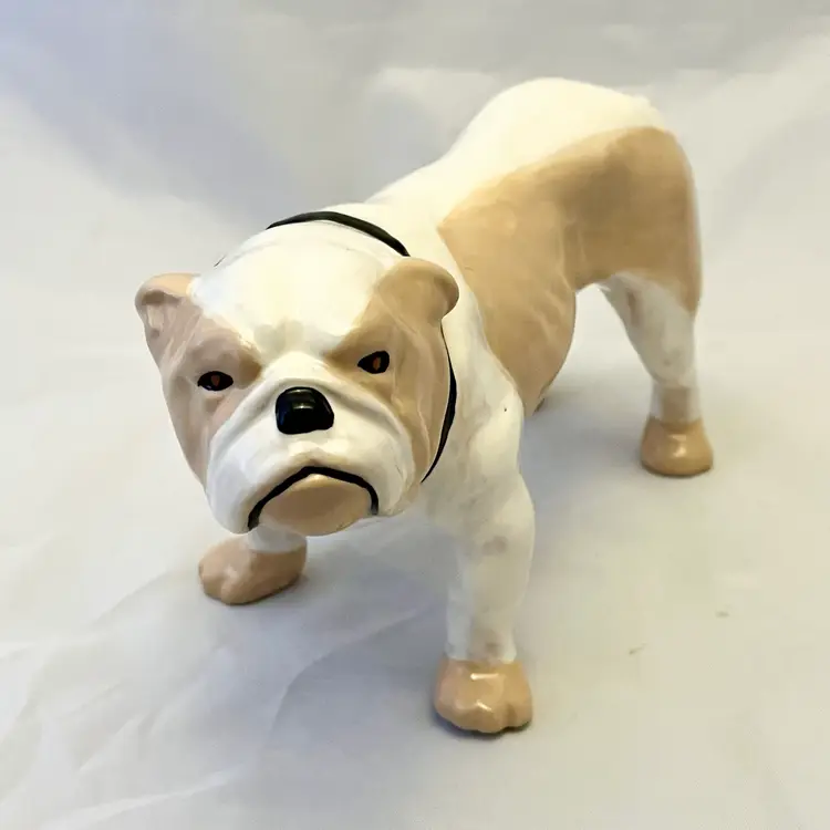 Ceramic Bulldog, Dog, Signed by Artist, Vintage EUC