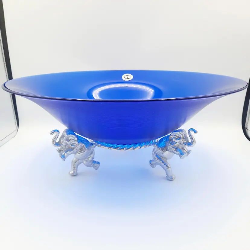 Arthur Court Elephant Bowl Cobalt Blue 1992-1993