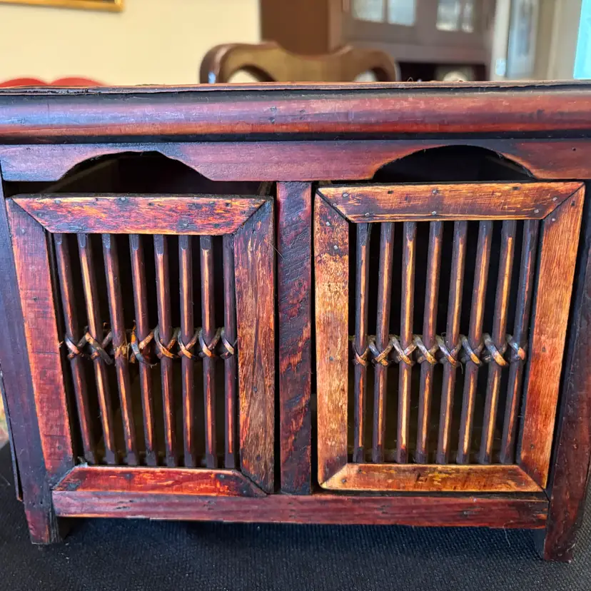 Small Asian Table Top Cabinet With Drawers