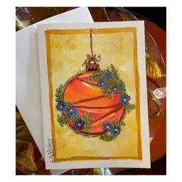 Ornament Card
Original New Card 
Blank Inside
On 5”x7” Watercolor Card
Christmas Card