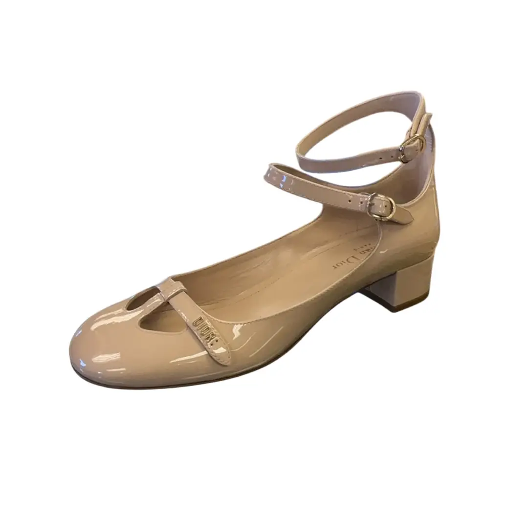 Dior Beige Patent  Aime Ballet Pumps SZ 37