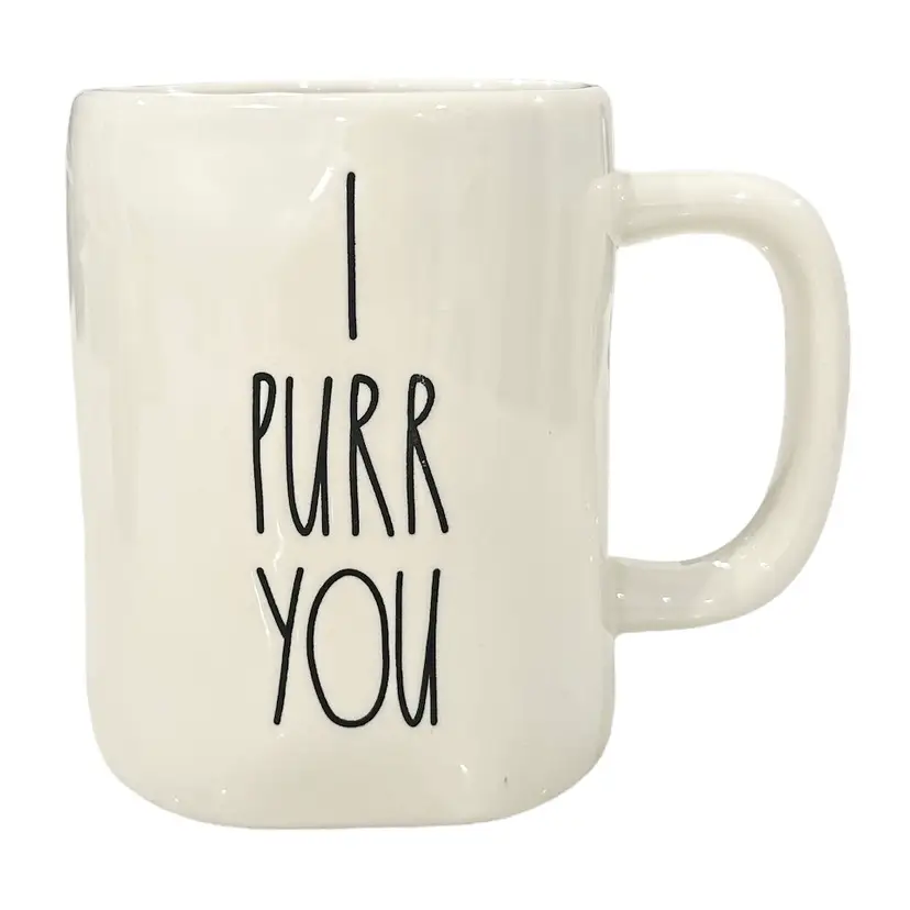 Rae Dunn I Purr You Large White Coffee Mug