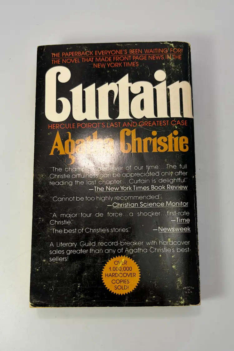 Vintage 'Curtain' by Agatha Christie Paperback Book 1977