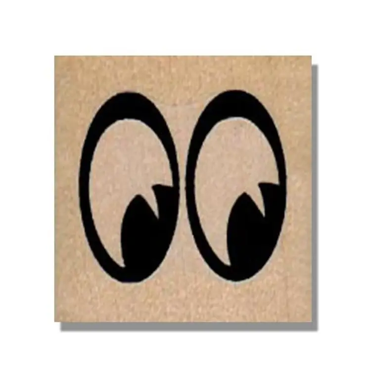 Eyes Looking Down Rubber Stamp