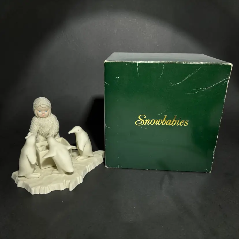 Dept 56 Snowbabies “Helpful Friends” Penguins & Stars Bisque Porcelain Figurine