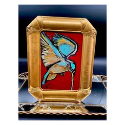 A Little Miracle 
New, Original Hummingbird Painting 
On 5”x7” Watercolor Paper 
In 7”x9” Preloved Frame
With Glass
Bird Art