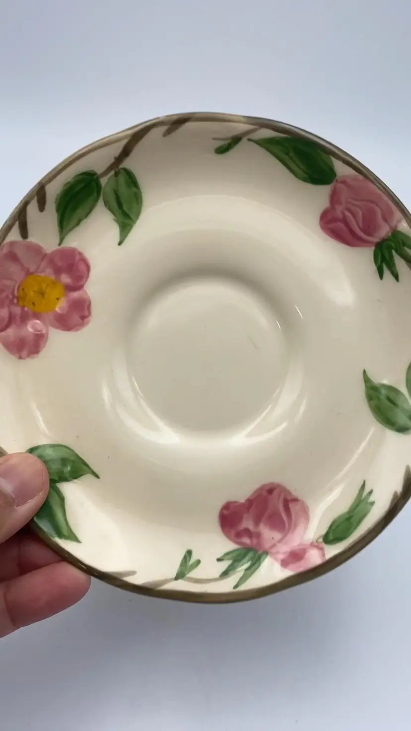 Vintage 80s Franciscan Desert Rose Staffordshire England Saucers Set of 4