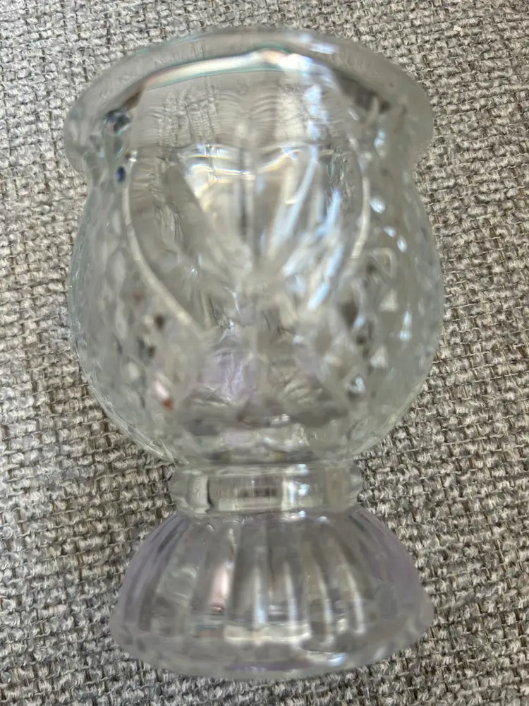 #905 glass Little trinket holder other end a taper candle