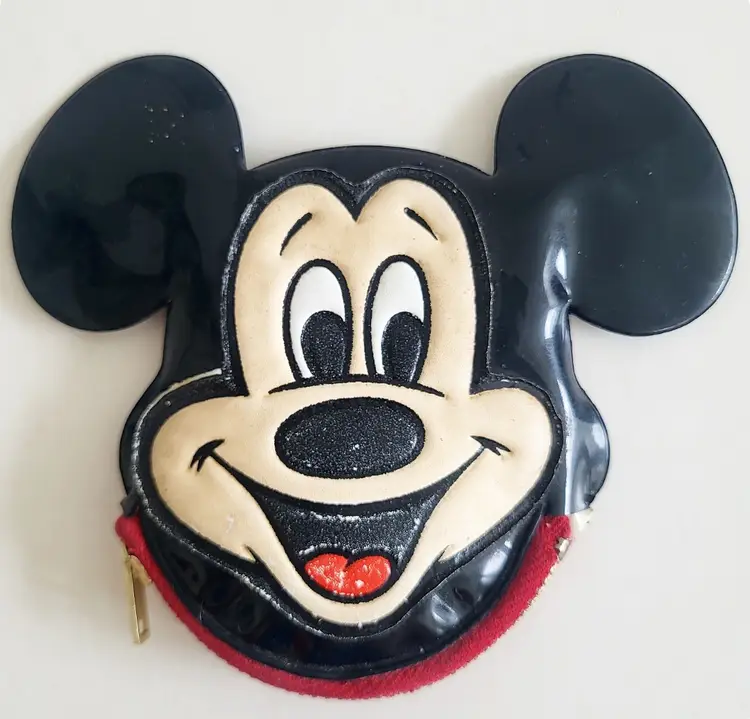 Vintage Disney Mickey Donald Duck Pair Zipper Coin Purses