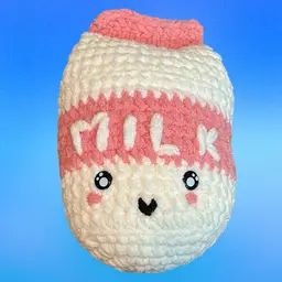 Strawberry Milk Crochet Plush Sparkly
