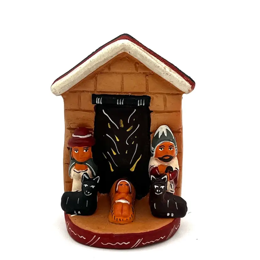 006. Beautiful Small Nativity Set From Peru