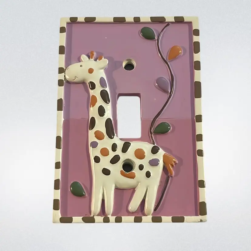 Giraffe Resin Light Switch Purple 4.75”
