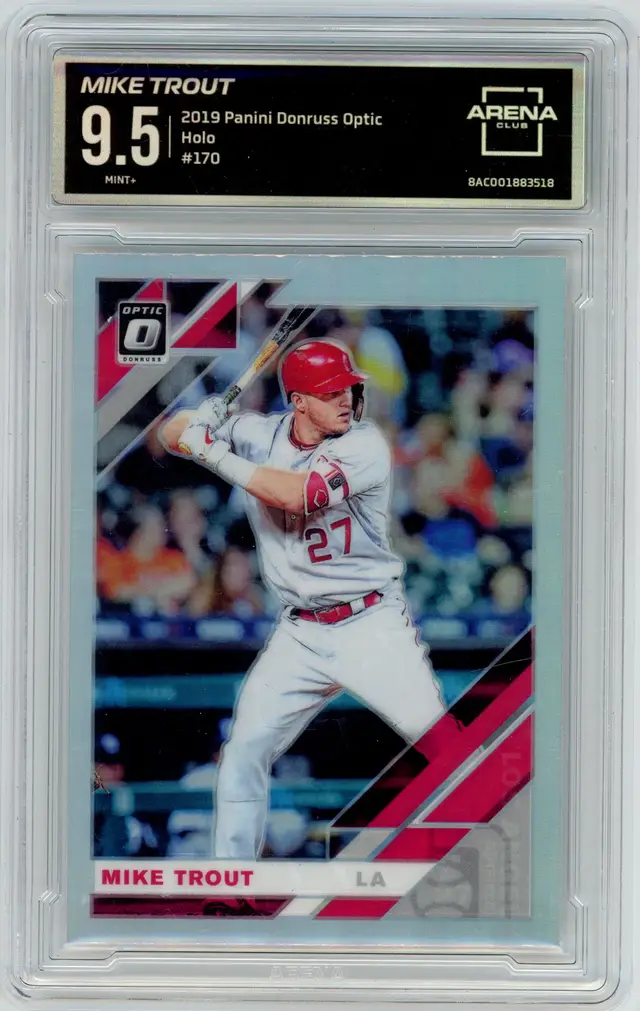 2019 Panini Donruss Optic MIKE TROUT Holo Prizm #170 ANGELS ARENA 9.5 MINT+