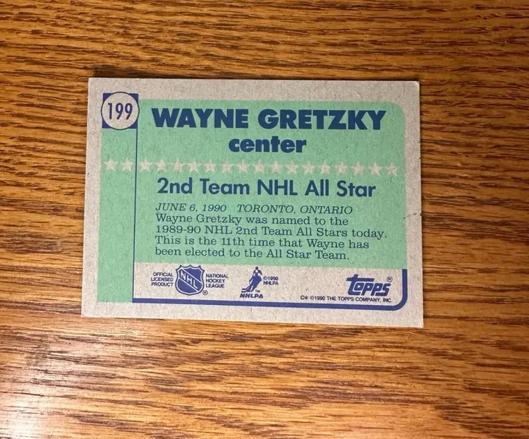 Wayne Gretzky #199 Topps All Star Captain NHL Hockey
