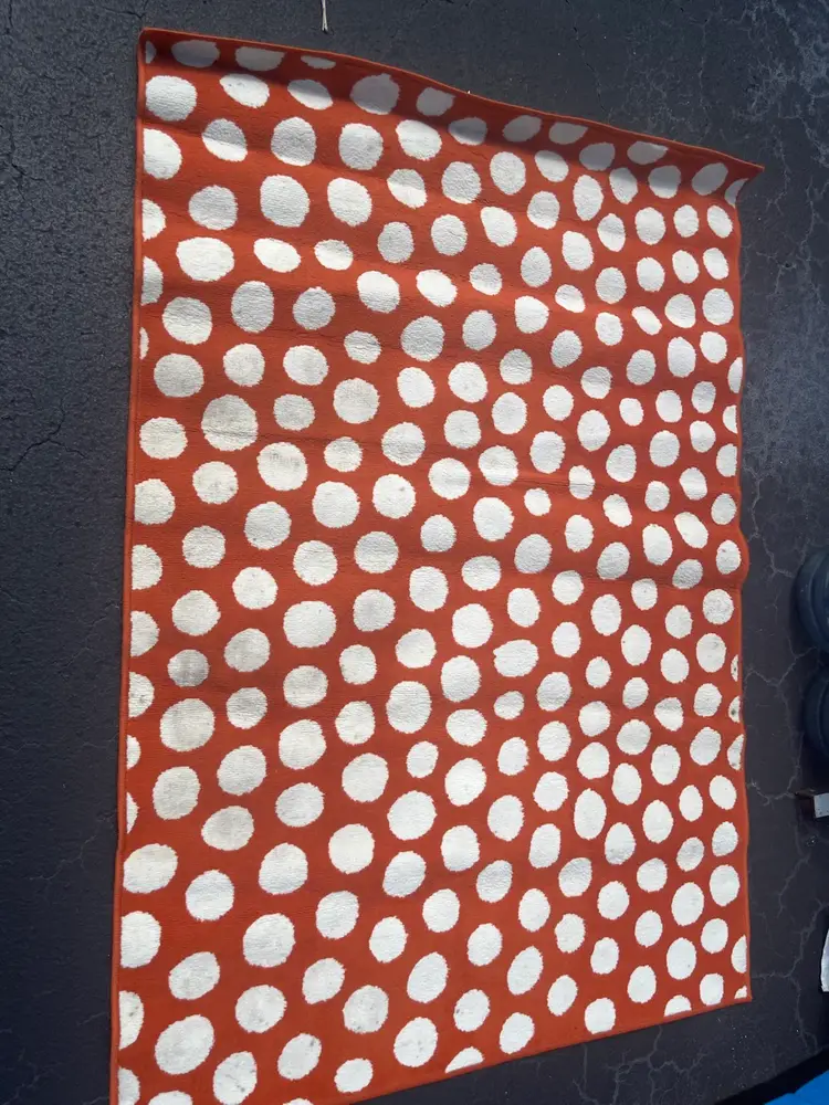 Orange + White Polka Dot Area Rug | 3x5 | Playful Retro Vibe 🧡