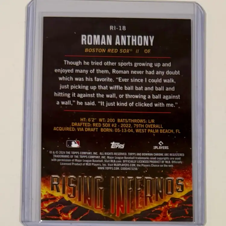 Roman Anthony Rising Infernos Boston Red Sox