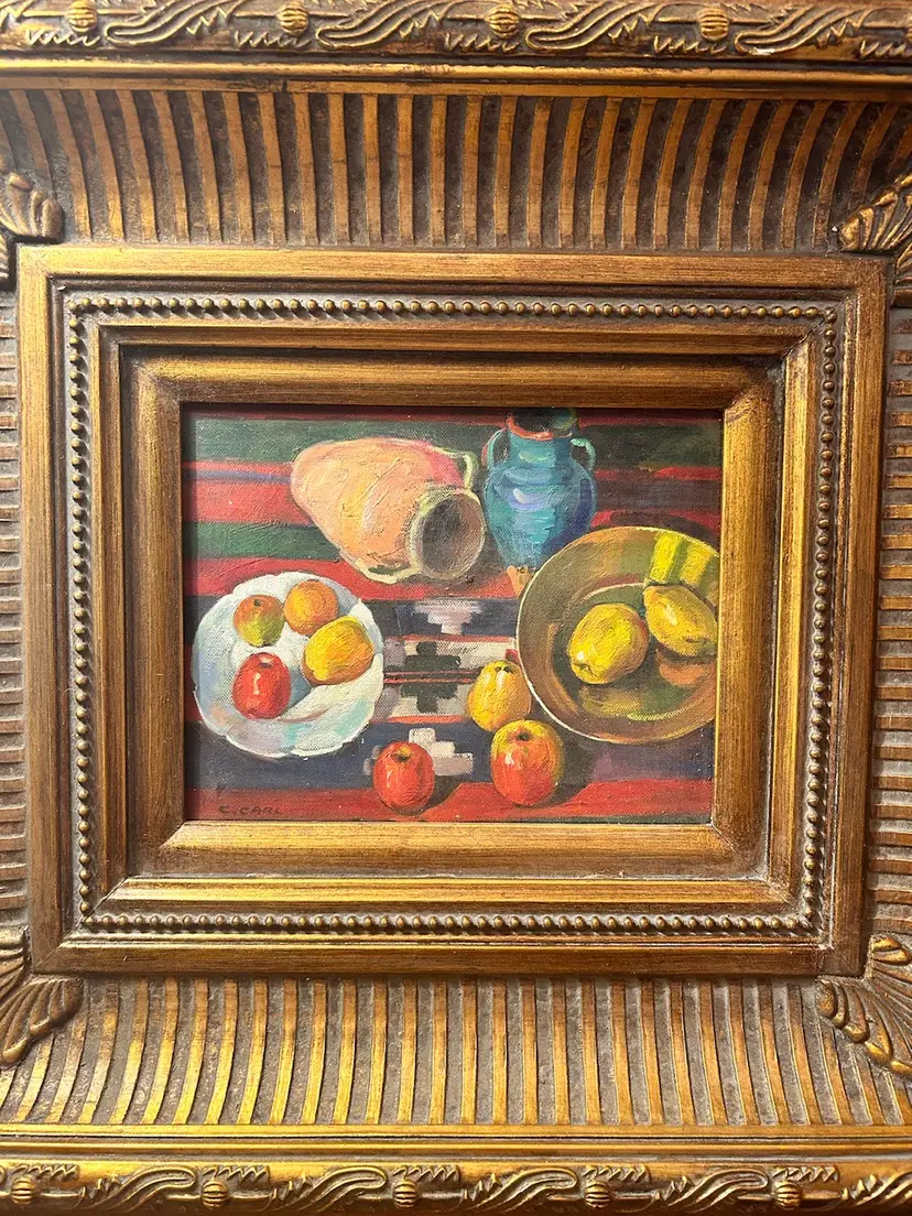 C. Carl Mid Century Modern Oil Painting