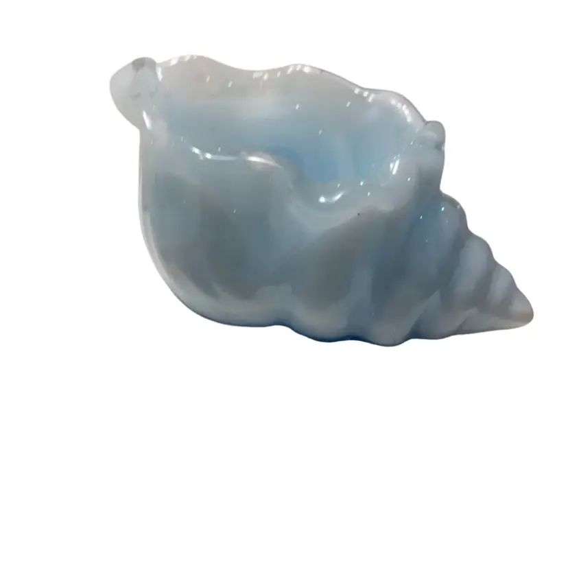 Handmade Pale Blue Seashell Shaped Trinket Tray Dish