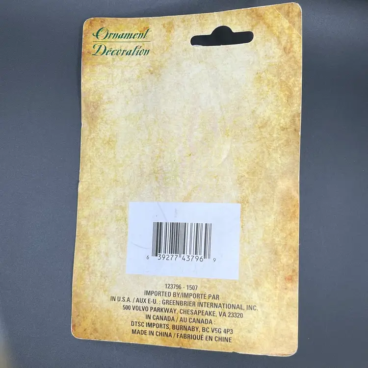 Christmas Pickle Ornament Tradition Glass Look Greenbrier Holiday NIP 4.25”